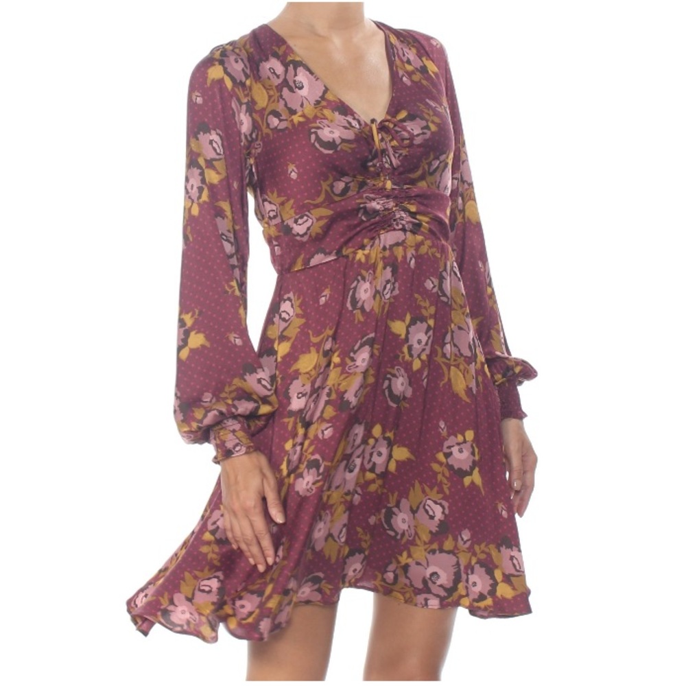 Free People Morning Light Floral Flowy Feminine Mini Dress